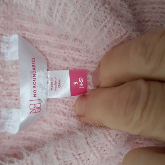 NOBO Pastel Pink Fuzzy Pullover Sweater Soft Cozy NWOT Rhinestones Hearts sz S - Picture 7 of 8